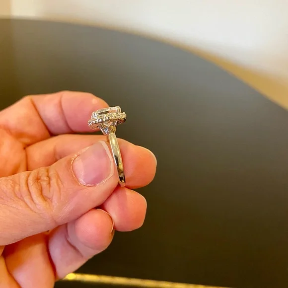 Luxury Authentic Birkat Elyon Cubic Zirconia Cushion Cut 3.5 ct 14K ring